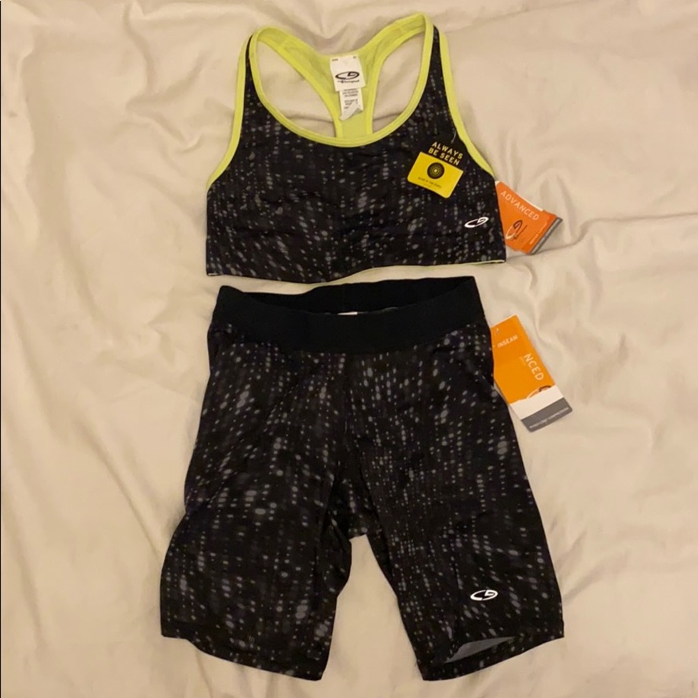 Champion sports bra and shorts